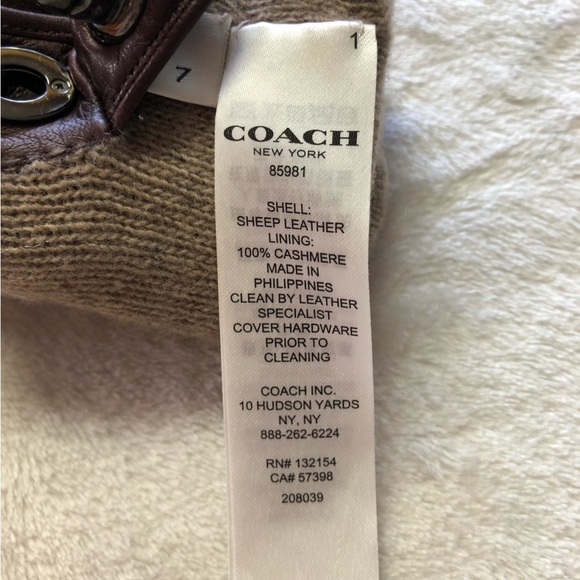 Nwot Coach Oxblood Butter Soft Leather Gloves Size 7 - Picture 5 of 14